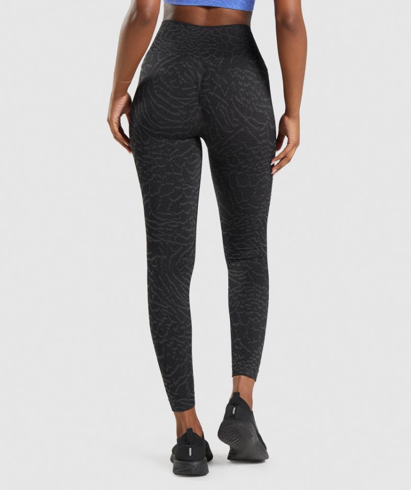 Women's Gymshark Adapt Animal Seamless Leggings Black | NZ 9MPQYJ